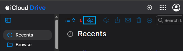 Upload Files Option on iCloud Drive