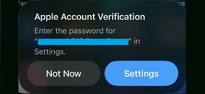 Apple Account Verification Pop-up