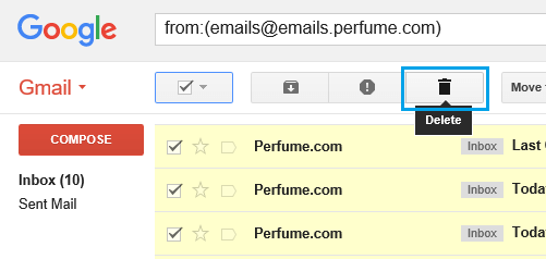 Delete All Emails From a Particular Sender in Gmail