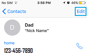 Edit Contact on iPhone