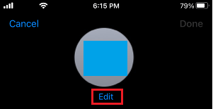 Edit Contact Photo Option on iPhone