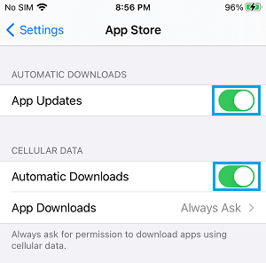 Enable Automatic App Updates on iPhone