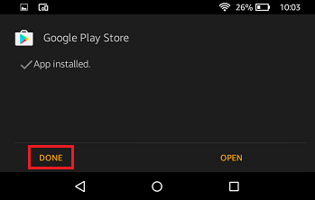 App Installed on Kindle Fire