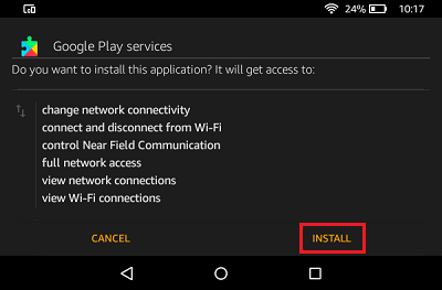 Install Google Play Services on Kindle Fire