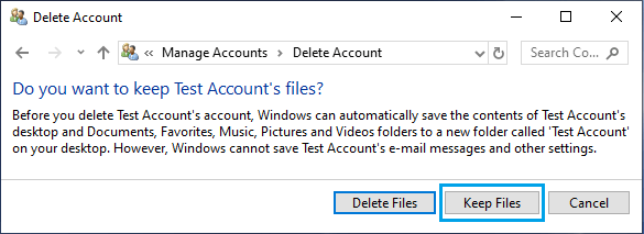 Keep Deleted User Account Files on Desktop