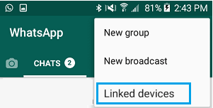 Linked Devices option in WhatsApp Android