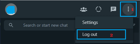Logout from WhatsApp Web on Computer