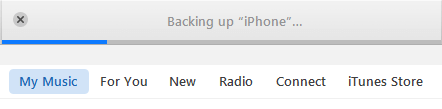 Progress of iTunes Backup