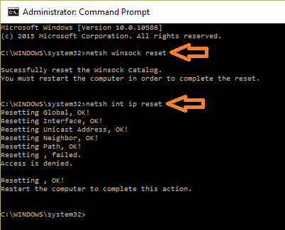 Reset TCP/IP Using Command Prompt