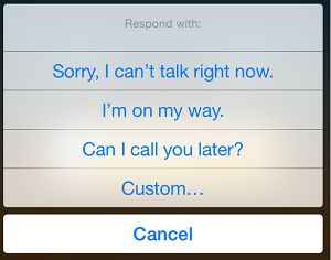 Respond With Messages on iPhone