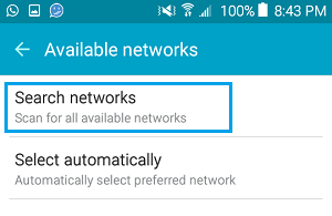 Search Networks Tab On Android Phone