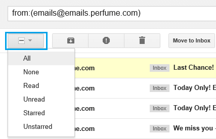Select All Emails From Particular Sender in Gmail