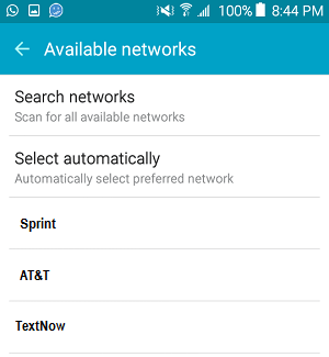 Select Network Provider On Android Phone