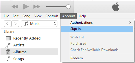 Sign In To iTunes Account