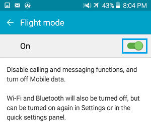 Flight Mode Settings On Android Phone