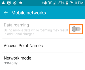 Turn OFF Data Roaming On Android Phone