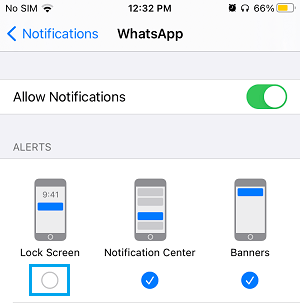 Disable WhatsApp Notifications on iPhone Lock Screen