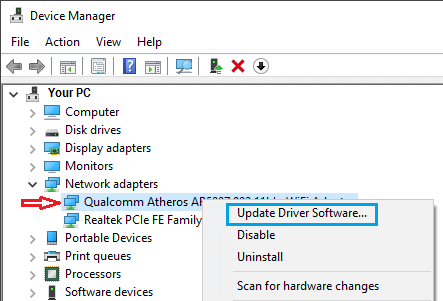 Update Network Driver on Windows PC