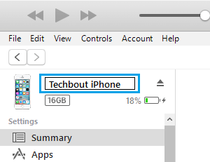 Change iPhone Name Using iTunes