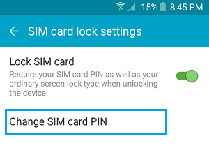 Change SIM Card PIN Option On Android Phone