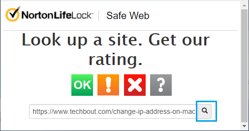 Check URL Using Norton Safe Web