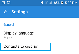 Contacts to Display Option in Simpler Merge App on Android