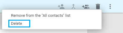Delete Contacts Pop Up