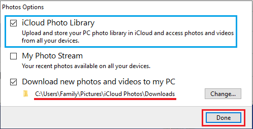 Enable iCloud Photo Library 
