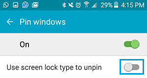 Use Password to Unpin Apps on Android Phone