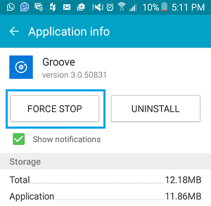 Force Stop App on Android Phone