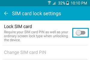 Lock SIM Card Option on Android Phone