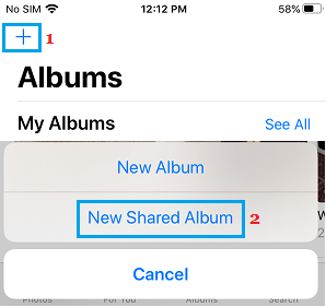 Create New Shared Album on iCloud