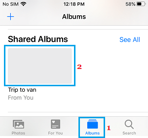 Open Shared Album on iPhone