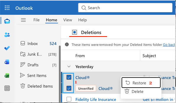 Restore Permanently Deleted Emails in Outlook