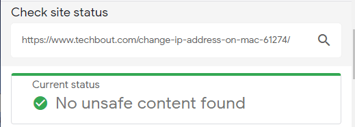 URL Safe on Google Transparency Report