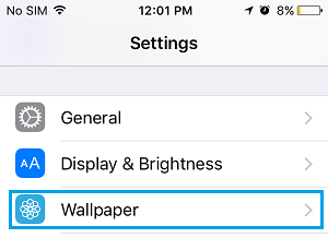 Wallpaper Option On iPhone