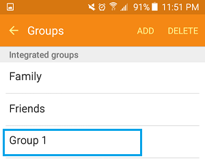 Access Contact Group on Android Phone