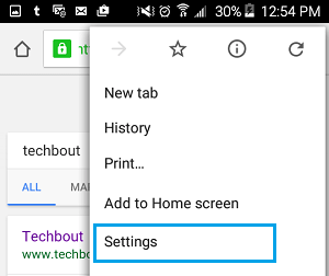 Öffnen Sie Die Chrome-Einstellungen In Android