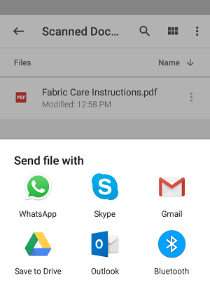 Scanned Document Send Options On Google Drive