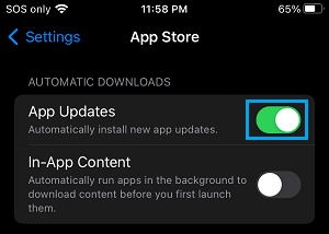 Enable Automatic App Updates on iPhone