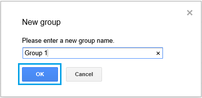 Enter Name For New Contact Group in Gmail