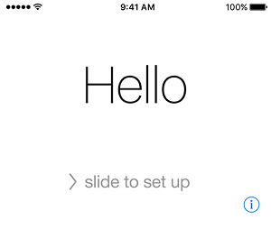 Hello Screen on iPhone