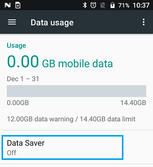 Data Saver Option on Android Phone