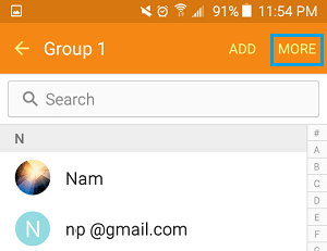 More Option for Groups on Android Phone