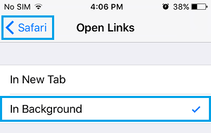 Open Links in Background on iPhone