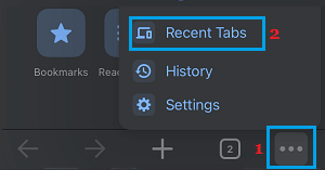 Open Recently Closed Chrome Browser Tab on iPhone