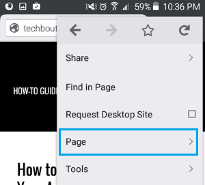 Page Tab in Firefox on Android