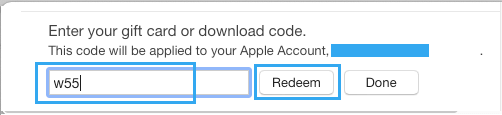Enter Gift Card Redemption Code