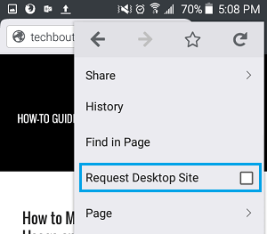 Request Desktop Site in Firefox on Android