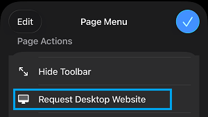 Request Desktop Website Option on iPhone Safari Browser